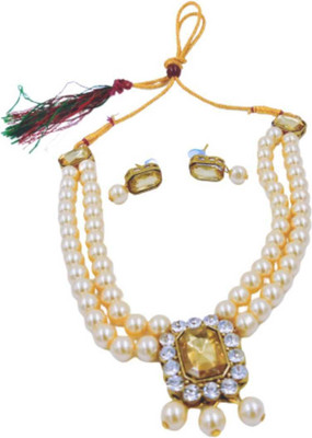 Nivaan Alloy Gold-plated White, Silver Jewellery Set(Pack of 1)
