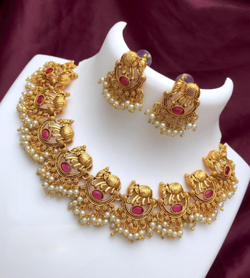 SUNDHA CREATION Copper Gold-plated Gold Jewellery Set(Pack of 1)