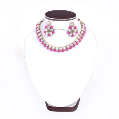 VIPY HANGER Alloy Gold-plated Pink Jewellery Set(Pack of 1)