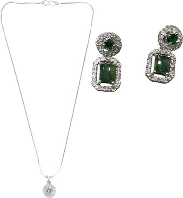 SKG Fashions Stone White, Green Jewellery Set(Pack of 1)