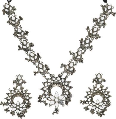 Zoey Oxidised Silver, Alloy Sterling Silver Silver Jewellery Set(Pack of 1)