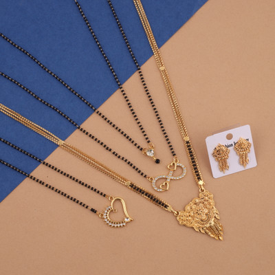 kavya jewels Brass Gold-plated Gold Jewellery Set(Pack of 1)