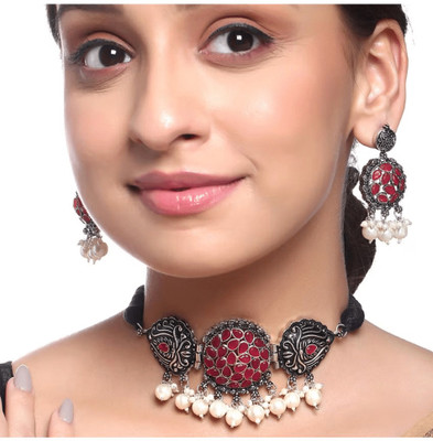 Opus Gems Alloy Pink Jewellery Set(Pack of 1)
