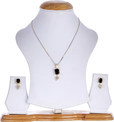 ZENEME Alloy Gold-plated Black, White Jewellery Set(Pack of 1)