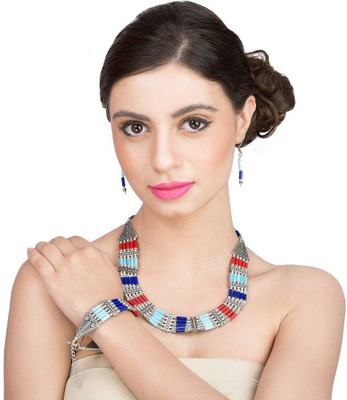 Sandhya Designer Studio Metal Gold-plated Black Jewellery Set(Pack of 1)