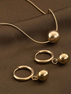 Palmonas Stainless Steel Gold-plated Gold Jewellery Set(Pack of 1)
