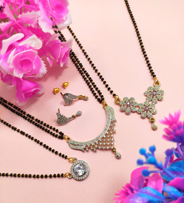 Divyanshi Collection Brass Silver Silver Jewellery Set(Pack of 3)