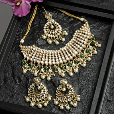 MD KARAT ART Alloy White, Green Jewellery Set(Pack of 3)