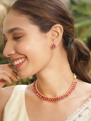 RUBANS Brass Gold-plated Gold Jewellery Set(Pack of 1)