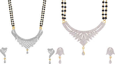 P R Production Oxidised Silver Multicolor Jewellery Set(Pack of 2)