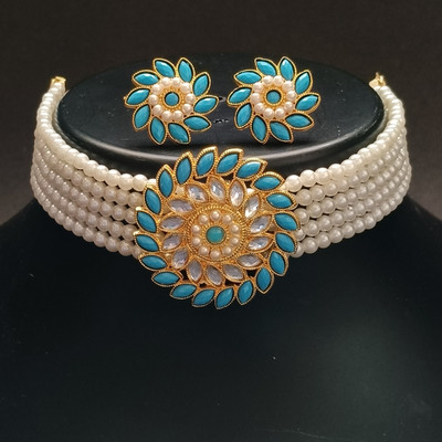 KALTRON ENTERPRISE Alloy Gold-plated Blue Jewellery Set(Pack of 1)