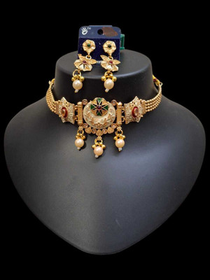 Krishna Creation Alloy Gold-plated Gold Jewellery Set(Pack of 1)