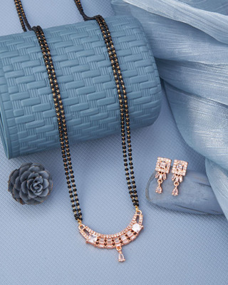 SOLIBELLE Alloy Gold-plated Rose Gold Jewellery Set(Pack of 1)