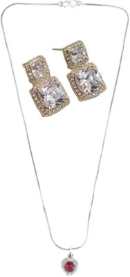 SRK Fashions Alloy Red, Silver Jewellery Set(Pack of 1)