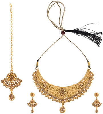 CHARMING JEWELS Brass Gold-plated Gold Jewellery Set(Pack of 4)