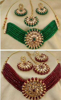 Ruhi Alloy Gold-plated Multicolor Jewellery Set(Pack of 1)