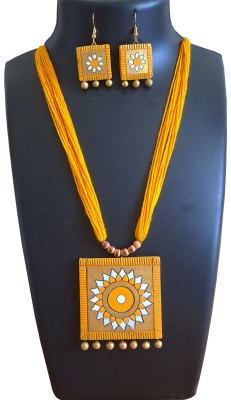 AVIGHNA Terracotta, Dori Yellow Jewellery Set(Pack of 1)