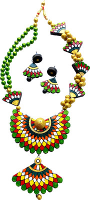 Akibuki Terracotta Multicolor Jewellery Set(Pack of 1)