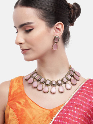ANOUK Brass Gold-plated Pink Jewellery Set(Pack of 3)