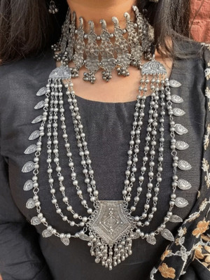 SKG Fashion Store Alloy Silver Jewellery Set(Pack of 1)