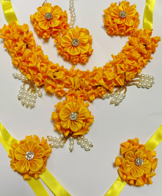 house of common Fabric Yellow Jewellery Set(Pack of 1)