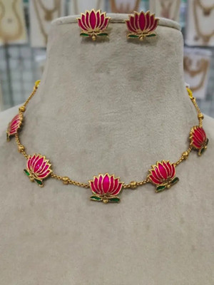 Magashwin trends Brass Gold-plated Multicolor Jewellery Set(Pack of 1)