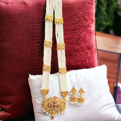 Tulsa Traders Brass Gold, White Jewellery Set(Pack of 1)