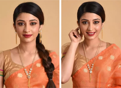 Ronak Jewels Alloy Gold-plated Gold, White Jewellery Set(Pack of 2)