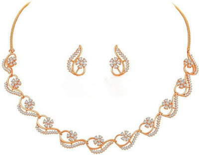 VEMISHTI Alloy Gold-plated Rose Gold Jewellery Set(Pack of 1)