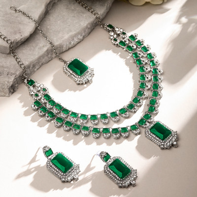 Atasi International Alloy Green, Silver Jewellery Set(Pack of 3)