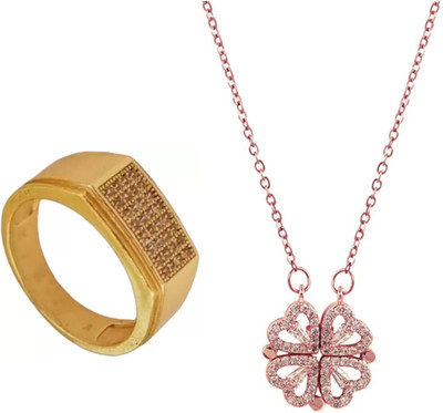 MAATRCHAAYA Brass, Copper, Stainless Steel Copper, Gold-plated Rose Gold, Gold Jewellery Set(Pack of 2)