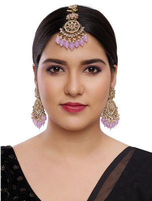 R A Enterprises Alloy Gold-plated Purple Jewellery Set(Pack of 1)