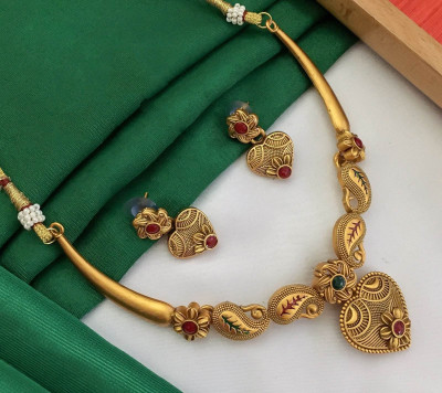 SHIVAY FASHION HUB Alloy Copper Gold Jewellery Set(Pack of 1)