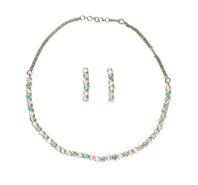 Tarak Traders Brass Rhodium Multicolor Jewellery Set(Pack of 1)