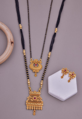 house of common Brass Gold-plated Gold Jewellery Set(Pack of 3)