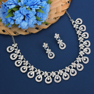 R A Enterprises Alloy Silver Jewellery Set(Pack of 1)