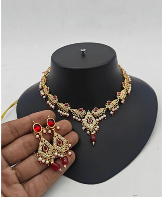 MK Gallery Alloy Gold Jewellery Set(Pack of 1)