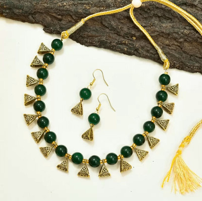 SRK Fashions Alloy Green Jewellery Set(Pack of 1)