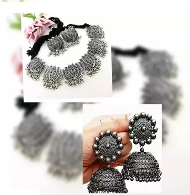 Samridhi DC Oxidised Silver Silver Jewellery Set(Pack of 2)