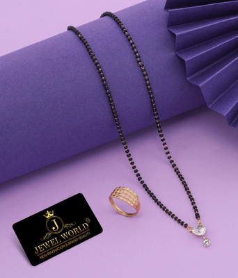 Bright STYLE Metal, Alloy Gold-plated Gold, Black Jewellery Set(Pack of 1)