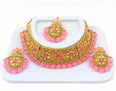 MAYRA TRADING Alloy Pink Jewellery Set(Pack of 1)