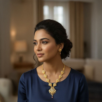 Marutika Ornaments Brass Gold Jewellery Set(Pack of 1)