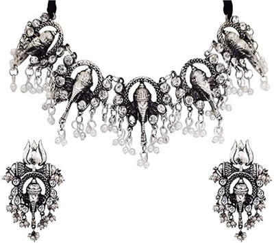 Shiv Oxidised Silver Black Silver Black, White, Silver Jewellery Set(Pack of 1)