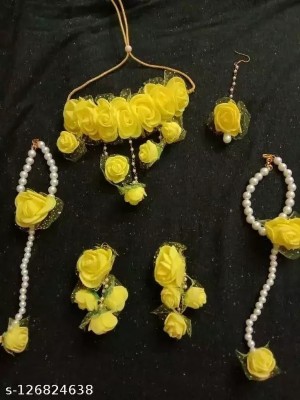 Agarwalproduct Fabric Yellow Jewellery Set(Pack of 4)