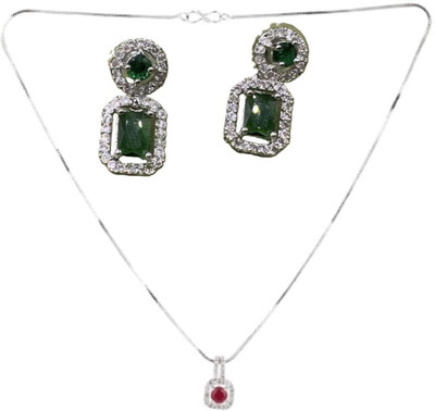 SRK Fashions Alloy Maroon, Green Jewellery Set(Pack of 1)