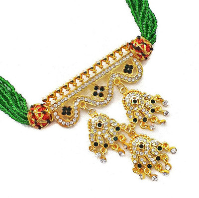 AAD Brass Gold-plated Green Jewellery Set(Pack of 1)