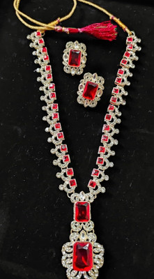 fashion Festo Sterling Silver Rhodium Red, Pink, Purple, Orange Jewellery Set(Pack of 2)