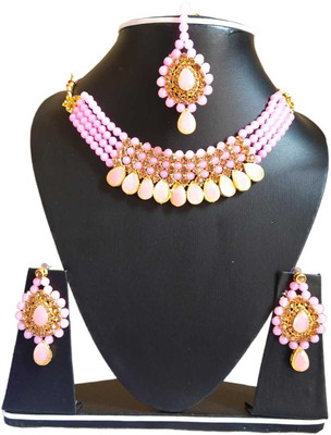 Dulhan Brass, Plastic Gold-plated Gold, Rose Gold, Multicolor Jewellery Set(Pack of 1)