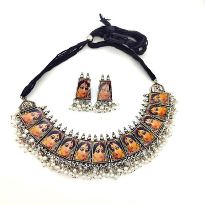 house of common Brass Silver Purple Jewellery Set(Pack of 1)