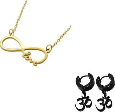 mattrachaya Brass, Alloy Titanium, Gold-plated Gold, Black Jewellery Set(Pack of 2)